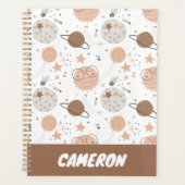 Cute Doodle Planet Pattern Planner (Voorkant)