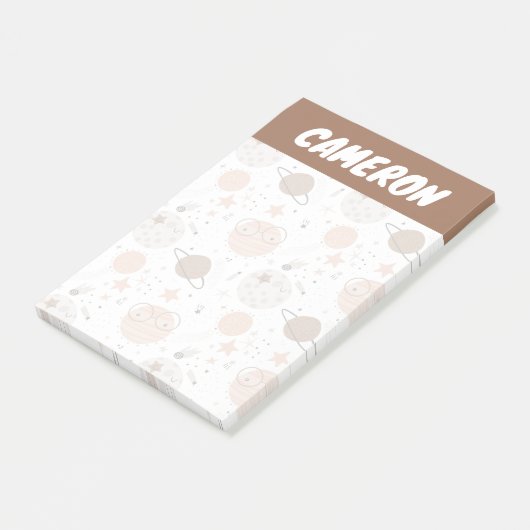 Cute Doodle Planet Pattern Post-it® Notes (Schuin)