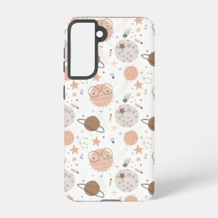 Cute Doodle Planet Pattern Samsung Galaxy Hoesje