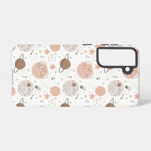 Cute Doodle Planet Pattern Samsung Galaxy Hoesje (Achterkant horizontaal)