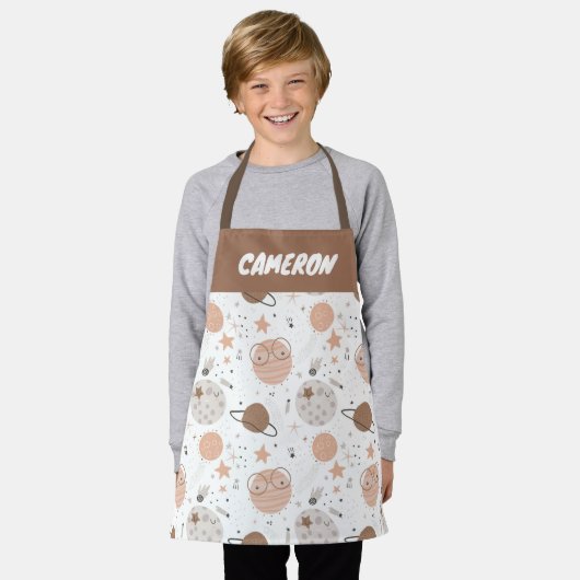 Cute Doodle Planet Pattern Schort (Gedragen)