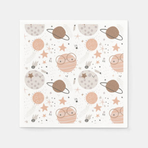 Cute Doodle Planet Pattern Servet