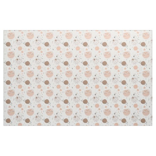 Cute Doodle Planet Pattern Stof (Fat Quarter)