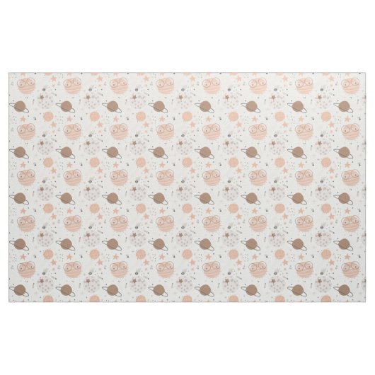 Cute Doodle Planet Pattern Stof (Fat Quarter)