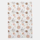 Cute Doodle Planet Pattern Theedoek (Verticaal)