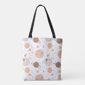 Cute Doodle Planet Pattern Tote Bag (Achterkant)