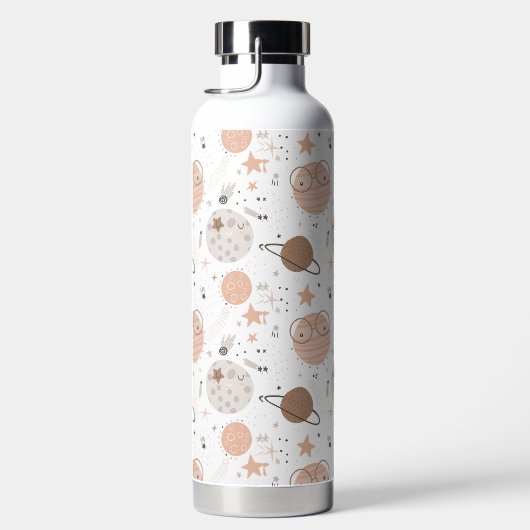 Cute Doodle Planet Pattern Waterfles (Rechts)