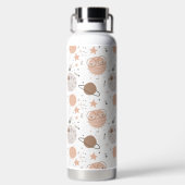 Cute Doodle Planet Pattern Waterfles (Achterkant)