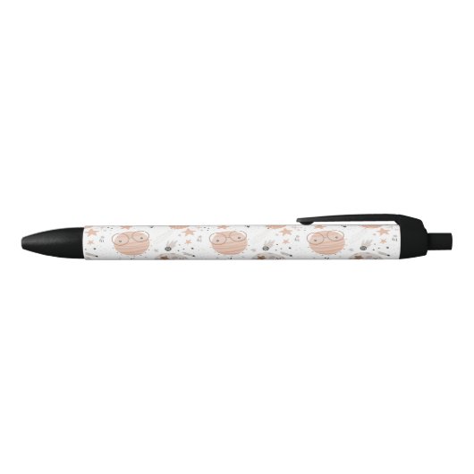 Cute Doodle Planet Pattern Zwarte Inkt Pen (Bovenkant)