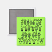 Cute Doodle Plants in Pots  Magneet (Voorkant / Achterkant)