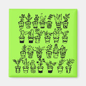 Cute Doodle Plants in Pots  Magneet (Voorkant)