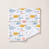 Cute Doodle School of Fish Pattern Bad Handdoek (Wasdoekje)