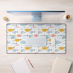Cute Doodle School of Fish Pattern Bureaumat