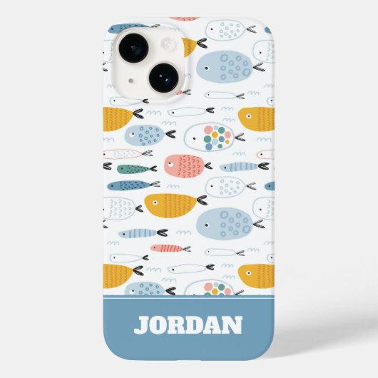 Cute Doodle School of Fish Pattern Case-Mate iPhone Case (Achterkant)