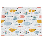 Cute Doodle School of Fish Pattern Groot Cadeauzakje (Voorkant)