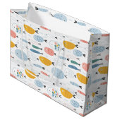 Cute Doodle School of Fish Pattern Groot Cadeauzakje (Voorkant Gekanteld)