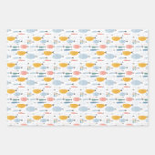 Cute Doodle School of Fish Pattern Inpakpapier Vel (Voorkant 3)