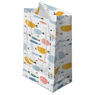 Cute Doodle School of Fish Pattern Klein Cadeauzakje