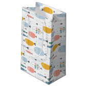 Cute Doodle School of Fish Pattern Klein Cadeauzakje (Achterkant Gekanteld)