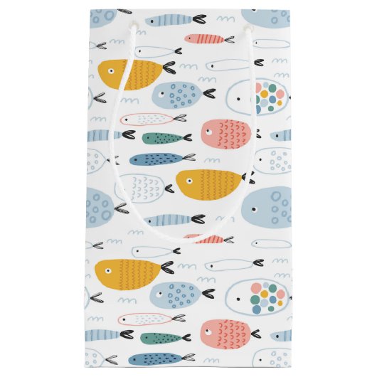 Cute Doodle School of Fish Pattern Klein Cadeauzakje (Voorkant)