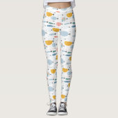 Cute Doodle School of Fish Pattern Leggings (Voorkant)