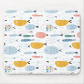 Cute Doodle School of Fish Pattern Muismat (Voorkant)