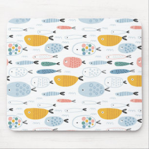 Cute Doodle School of Fish Pattern Muismat