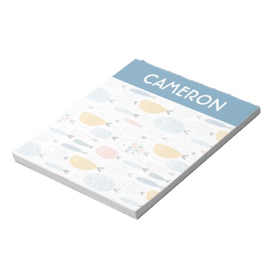 Cute Doodle School of Fish Pattern Notitieblok (Linkerzijde)