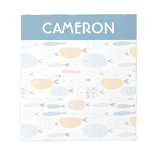 Cute Doodle School of Fish Pattern Notitieblok
