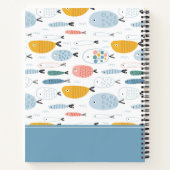 Cute Doodle School of Fish Pattern Notitieboek (Achterkant)