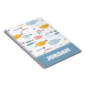 Cute Doodle School of Fish Pattern Notitieboek (Rechterzijde)
