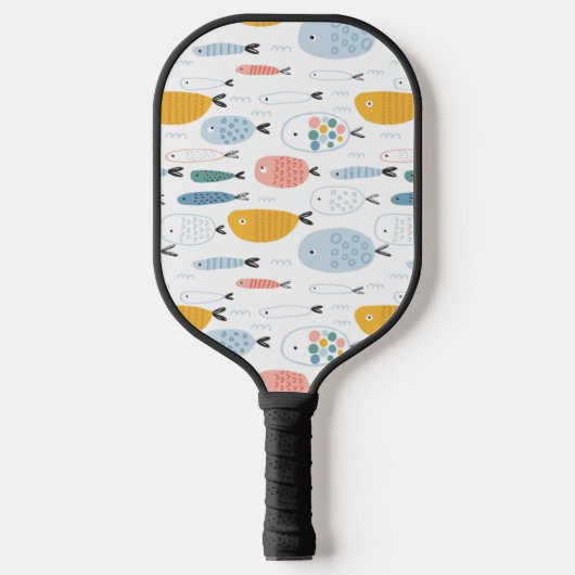 Cute Doodle School of Fish Pattern Pickleball Paddle (Voorkant)