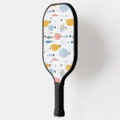 Cute Doodle School of Fish Pattern Pickleball Paddle (Links)