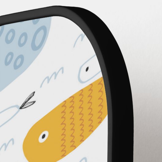 Cute Doodle School of Fish Pattern Pickleball Paddle (Links Detail)