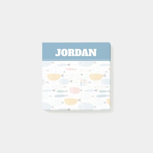 Cute Doodle School of Fish Pattern Post-it® Notes (Voorkant)