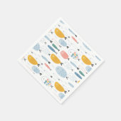 Cute Doodle School of Fish Pattern Servet (Hoek)
