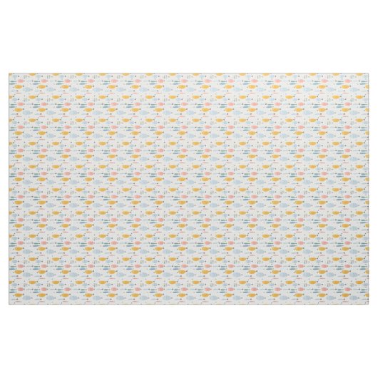 Cute Doodle School of Fish Pattern Stof (Yard (91,4 cm))