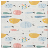 Cute Doodle School of Fish Pattern Stof (Close Up)