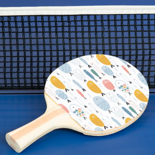 Cute Doodle School of Fish Pattern Tafeltennisbatje (Insitu)