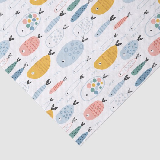 Cute Doodle School of Fish Pattern Tissuepapier (Detail)