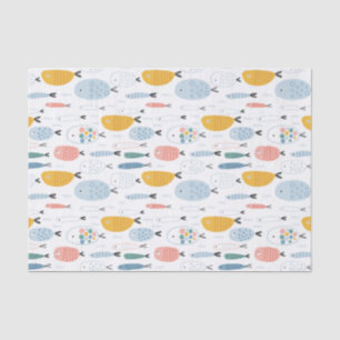 Cute Doodle School of Fish Pattern Tissuepapier
