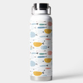 Cute Doodle School of Fish Pattern Waterfles (Achterkant)