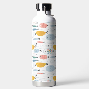Cute Doodle School of Fish Pattern Waterfles