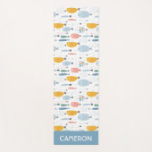 Cute Doodle School of Fish Pattern Yogamat (Voorkant)