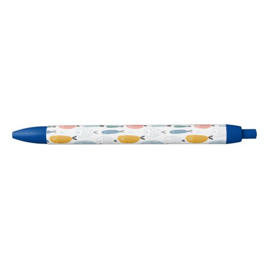 Cute Doodle School of Fish Pattern Zwarte Inkt Pen (Voorkant)