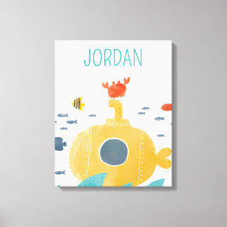 Cute Doodle Submarine | Onderzoek Canvas Afdruk