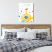 Cute Doodle Submarine | Onderzoek Canvas Afdruk (Insitu (Slaapkamer))
