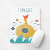 Cute Doodle Submarine | Onderzoek Muismat (Met muis)