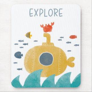 Cute Doodle Submarine | Onderzoek Muismat