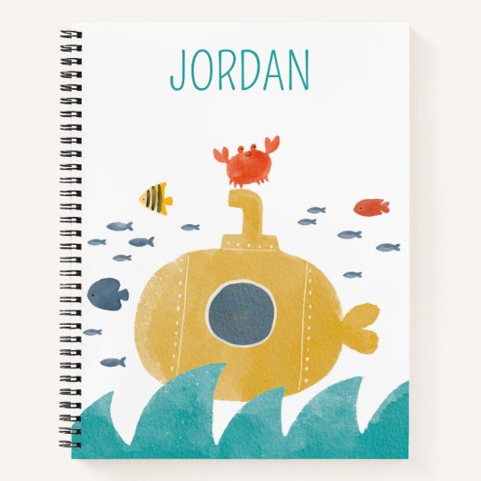 Cute Doodle Submarine | Onderzoek Notitieboek (Voorkant)